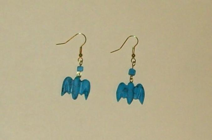 Turquoise Bat Earrings