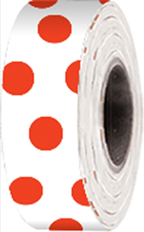 Polka-Dot Vinyl Flagging -- Red on White