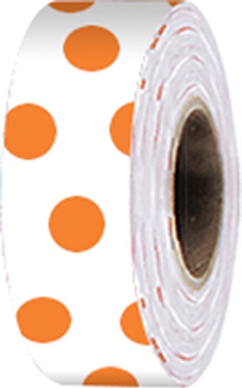 Polka-Dot Vinyl Flagging -- Orange on White