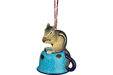 Chipmunk and Cup Ornament