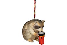 Raccoon with Flashlight Ornament