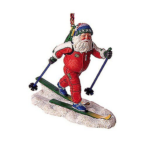 Cross-country Ski Santa Ornament