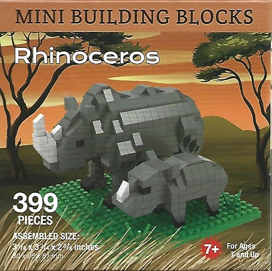 Rhinoceros with Baby Mini Building Blocks