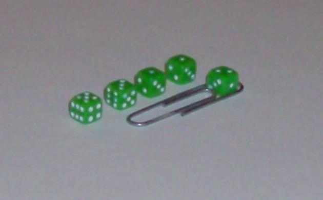 5 Mini-Dice, green