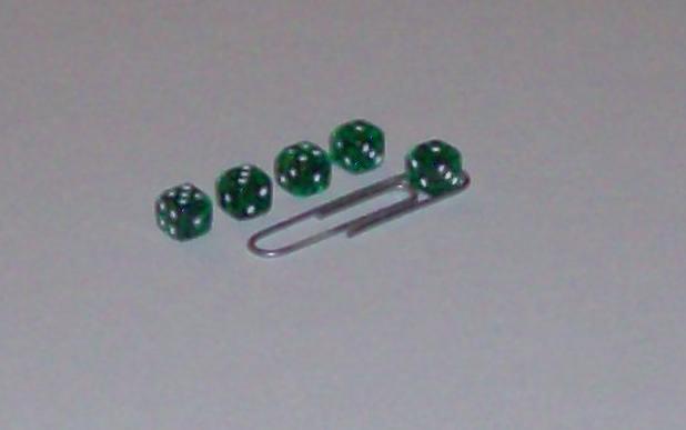 5 Mini-Dice, clear emerald
