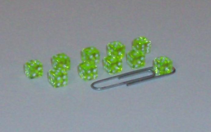 10 Mini-Dice, clear jade