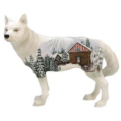 Winter Cabin Wolf