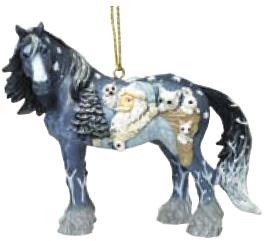 Woodland Santa Clydesdale Ornament