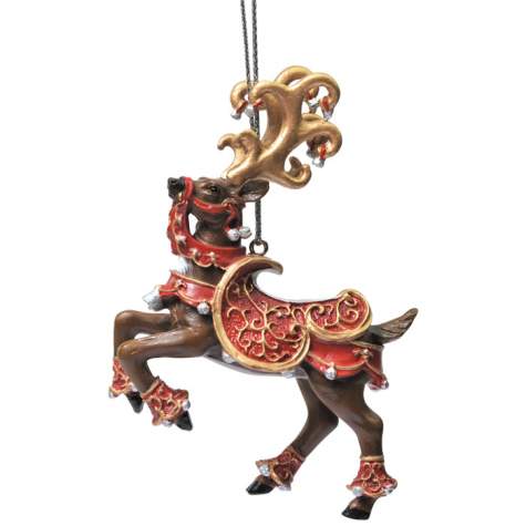Silver Bells Reindeer Ornament