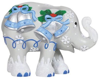 Silver Bells Elephant Ornament in a Tin