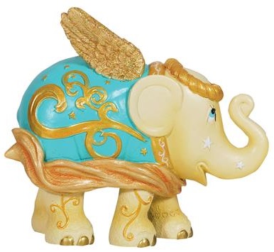 Golden Angel Elephant Ornament in a Tin